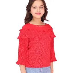 Cutecumber Kids Red Printed Top image 3