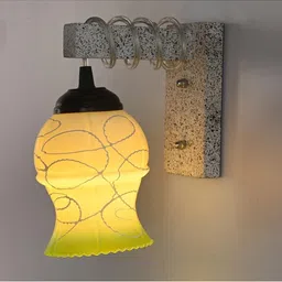 1ST TIME Green & Multicoloured Textured Wood Wall Lamp-picture-16