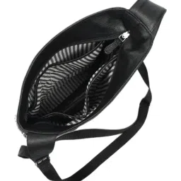 Celtic Black Textured Leather Shoulder Bag image 5