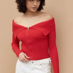 Ginger By Lifestyle Red Regular Fit Sweater-picture-22