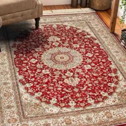 Obsessions Cream & Maroon Classical Carpet - Small-image-49