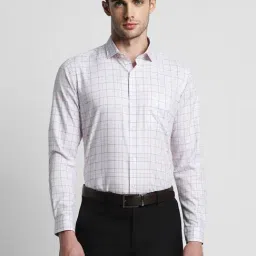 Peter England White Slim Fit Checks Shirt-picture-29