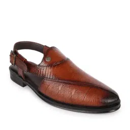 Carlton London Men's Tan Back Strap Sandals image 2