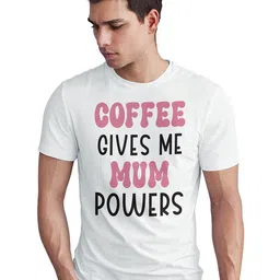 Seekbuylove Coffee Gives Me Mum Powers Typography Printed Pure Cotton Bio Finish T-shirt-picture-21
