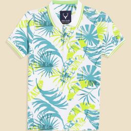 Allen Solly Junior Boys Printed Polo Collar Tropical Applique T-shirt-picture-6