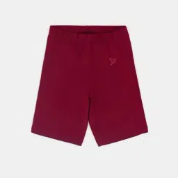 TWIN BIRDS Kids Maroon Cotton Skinny Fit Shorts-image-35