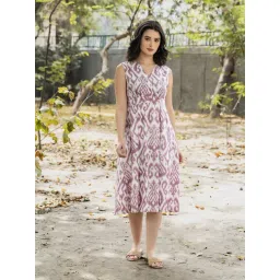 Mabish By Sonal Jain Purple Cotton Regular Fit Printed Dress-picture-21