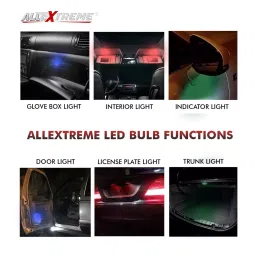 AllExtreme EXT102M Universal T10 LED Parking Light Super Bright Interior Pilot License Plate Dome Indicator Lamp Bulb for Car Bike and Motorcycle (1W, Multicolor, 2 PCS) image 4