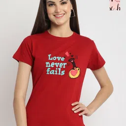 Dreambe Women Typography Printed T-shirt-picture-30