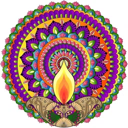 Meenakshi Decor Blue & Yellow Waterproof Colorful Diwali Diya Sticker-image-59