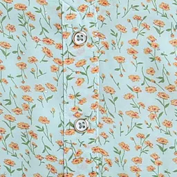 Tiny Girl Floral Printed V-Neck Flutter Sleeves Regular Top image 4