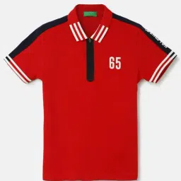 United Colors of Benetton Kids Red & White Cotton Printed Polo T-Shirt-picture-31