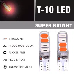 AllExtreme EX10RP2 Universal T10 LED Parking Light Super Bright Interior Pilot License Plate Dome Indicator Lamp Bulb for Car Bike and Motorcycle (1W, Red & Pink, 2 Pcs) image 2