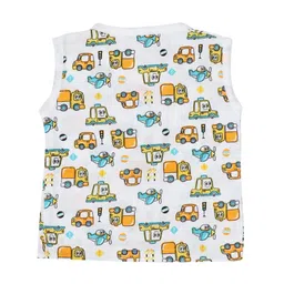 SMILEY BUTTONS Infant Round Neck Printed Cotton Jhablas MBJ-010_0-6M image 4