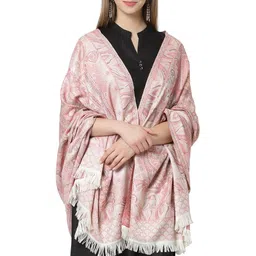 weavers villa Women's Poly Wool Woven Soft Shawls, Wraps [Size: 40" X 80"] image 1