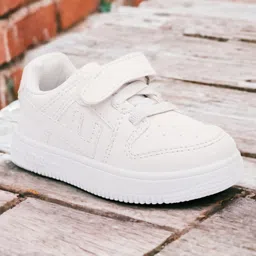 Lil Lollipop Perforated Velcro Closure Shoes - White-image-0