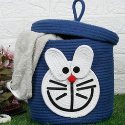 FABINALIV Blue Cartoon Design Cotton Multi Purpose Organiser with Lid-picture-48