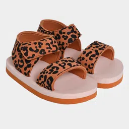 Mi Arcus Leopard Designed Sandals With Velcro Closure - Brown-picture-10