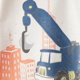 Carter's Knit Full Sleeves Co-ord Night Suits Set With Vehicle Print Pack of 2 - Green Blue & White image 3