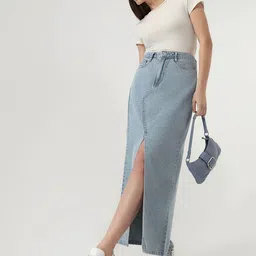 Kraus Jeans Women High Rise Straight Maxi Skirt image 2