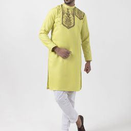 DEVOILER Floral Printed Band Collar Pure Cotton Straight Kurta-picture-27
