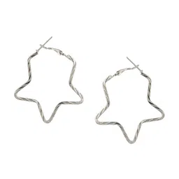 ANIKAS CREATION Pack Of 2 Gold-Toned Quirky Hoop Earrings image 3