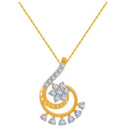 P.C. Chandra Jewellers 18 kt Gold & Diamond Pendant without Chain-picture-36