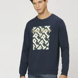 Pepe Jeans Navy Cotton Regular Fit Printed Sweatshirt image 3