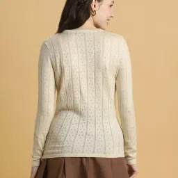 Forever 21 Beige Self Design Sweater image 3