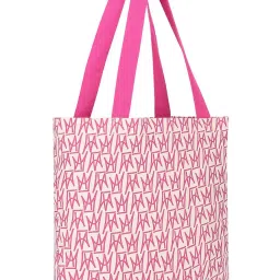 Accessorize London Pink Cotton Printed Tote Bag image 3