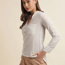 SELVIA White Polka Dot Shirt image 3