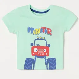 Juniors by Lifestyle Sage Green Cotton Printed T-Shirt-image-25