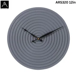 ARTYPILLAR Wooden Grooves Design Open Dial Grey Wall Clock image 4