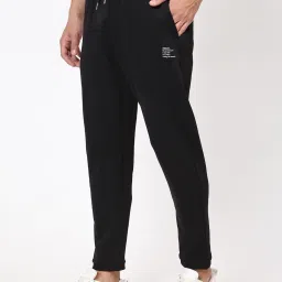 Dida Black Polyster Regular Fit Solid Trackpant image 3