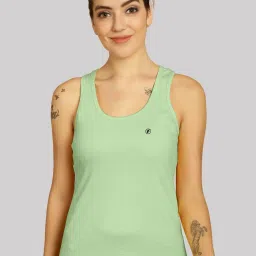 Friskers Grey & Green Cotton Sports Tank Top - Pack Of 2 image 3