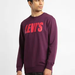 Levi's Purple Cotton Regular Fit Logo Printed Sweatshirt image 3