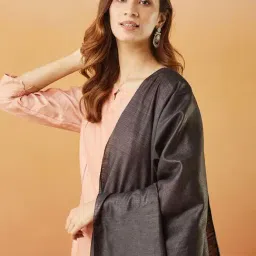 fabindia Black Silk Blend Dupatta image 3