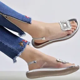 Shoetopia Kids Silver Sling Back Sandals-picture-29