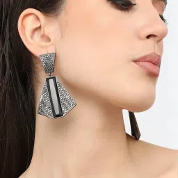 Sohi Gold Plated Designer Stone Party Drop Earrings image 3