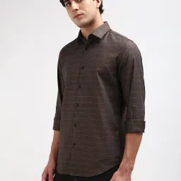 Calvin Klein Maroon Cotton Slim Fit Checks Shirt image 3