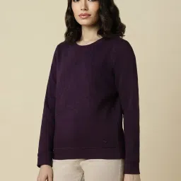 Allen Solly Purple Embroidered Sweater image 3