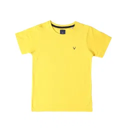 Allen Solly Junior Yellow & Navy Solid T-Shirt (Pack Of 2) image 3