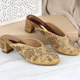 Metro Women's Antique Gold Mules-picture-20