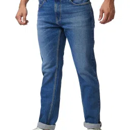 Spykar Blue Cotton Comfort Fit Jeans image 3