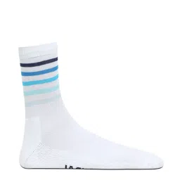Jack & Jones Jacstriper Terry Bright White Cotton Striped Calf Length Socks - Pack of 3 image 3