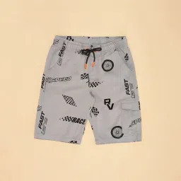 Pantaloons Junior Quarry Grey Cotton Printed Shorts image 3