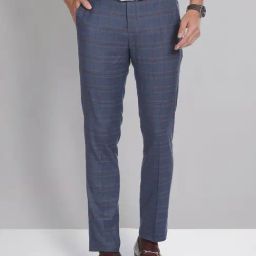 AD by Arvind Blue Slim Fit Flat Front Trousers-picture-40