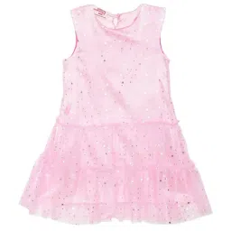 Under Fourteen Only Kids Pink Embellished Dress-image-83