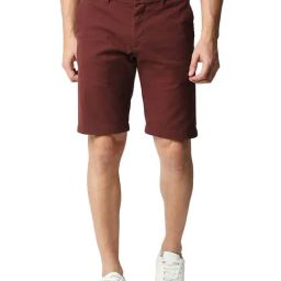 Basics Comfort Fit Syrah Red Pure Cotton Twill Shorts-picture-23