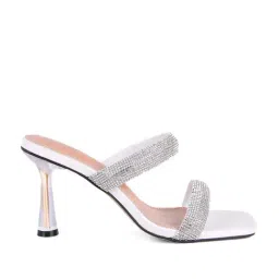 London Rag Women's Diamante White Stilettos-picture-12